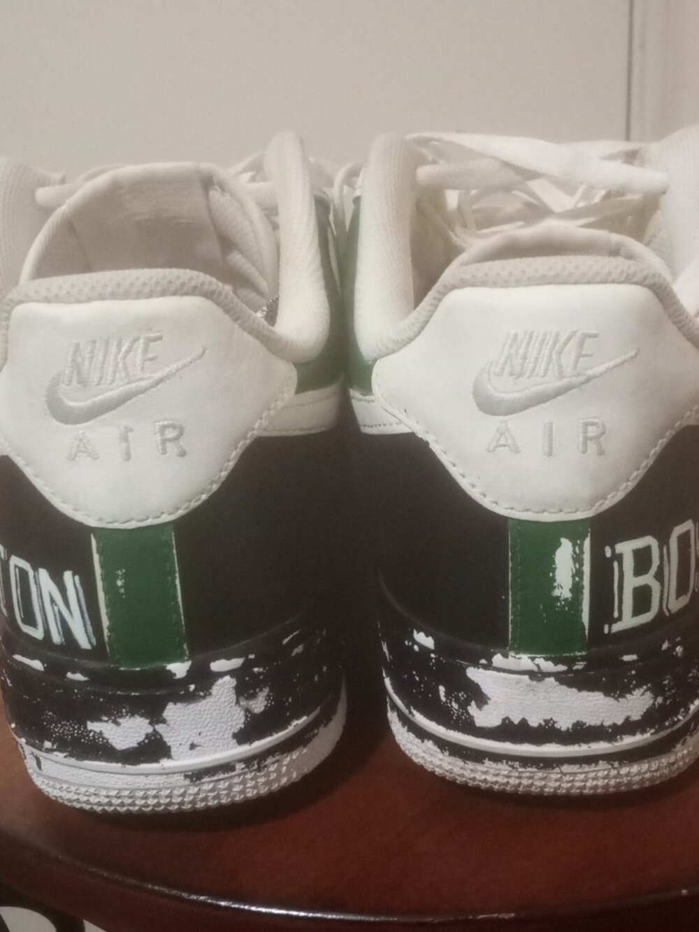 Mens Nike Air Force 1 Custom Shoes Boston Celtics Paul Pierce Size 11 315122 111 - Picture 11 of 14